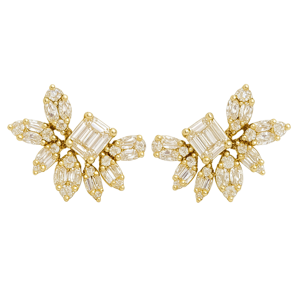 Leaf Illusion Diamond Earrings
