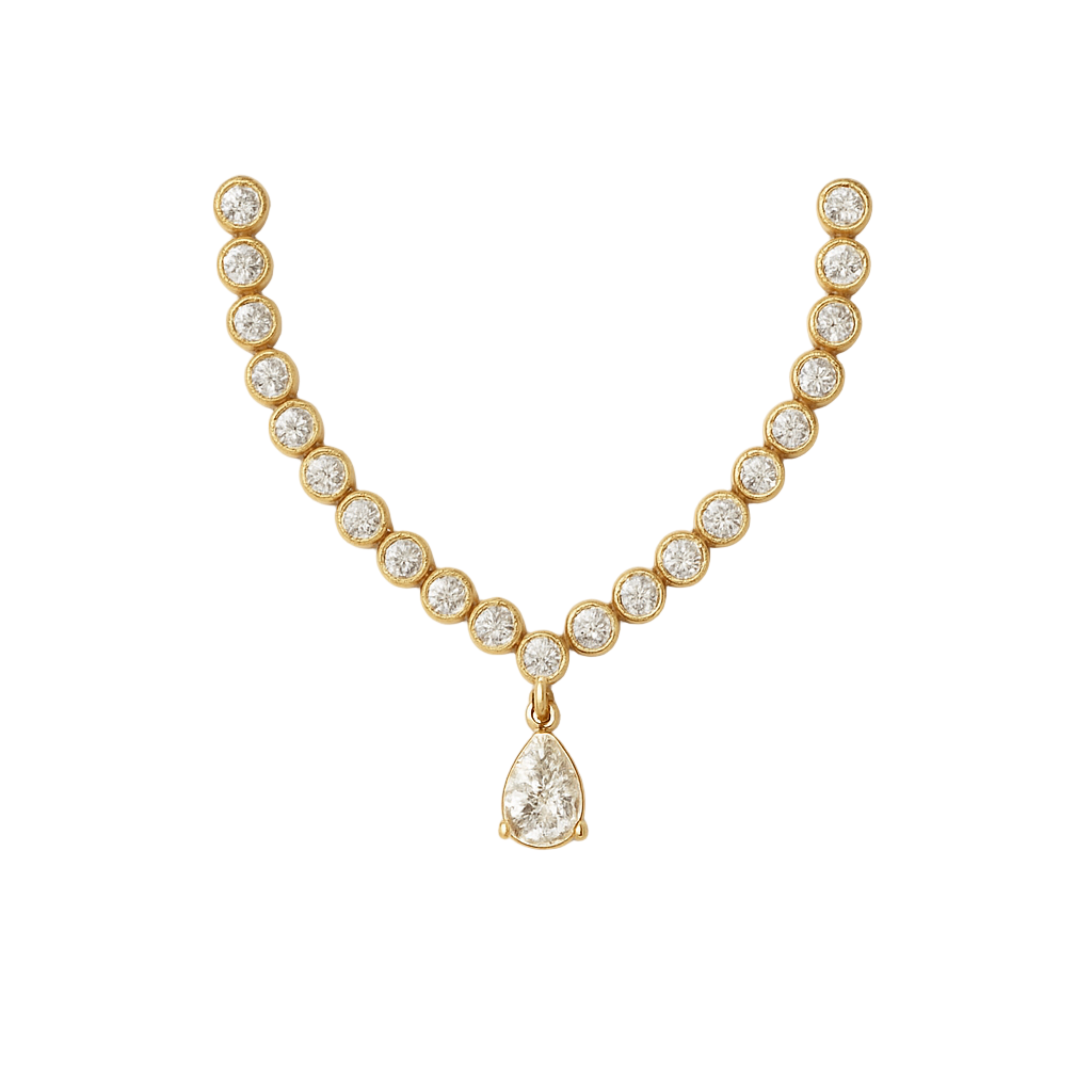 Diamond Bezel Ear Crawler Chain Earring