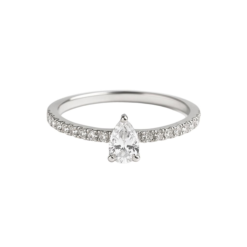 Trillion Mini Diamond Pear Ring