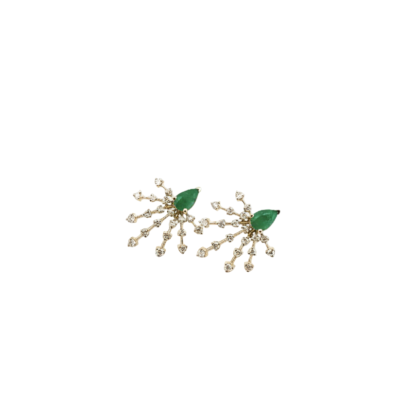 Emerald Starbust Earrings
