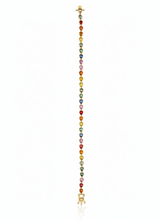 Load image into Gallery viewer, Pear Multi Color Sapphire Bezel Bracelet
