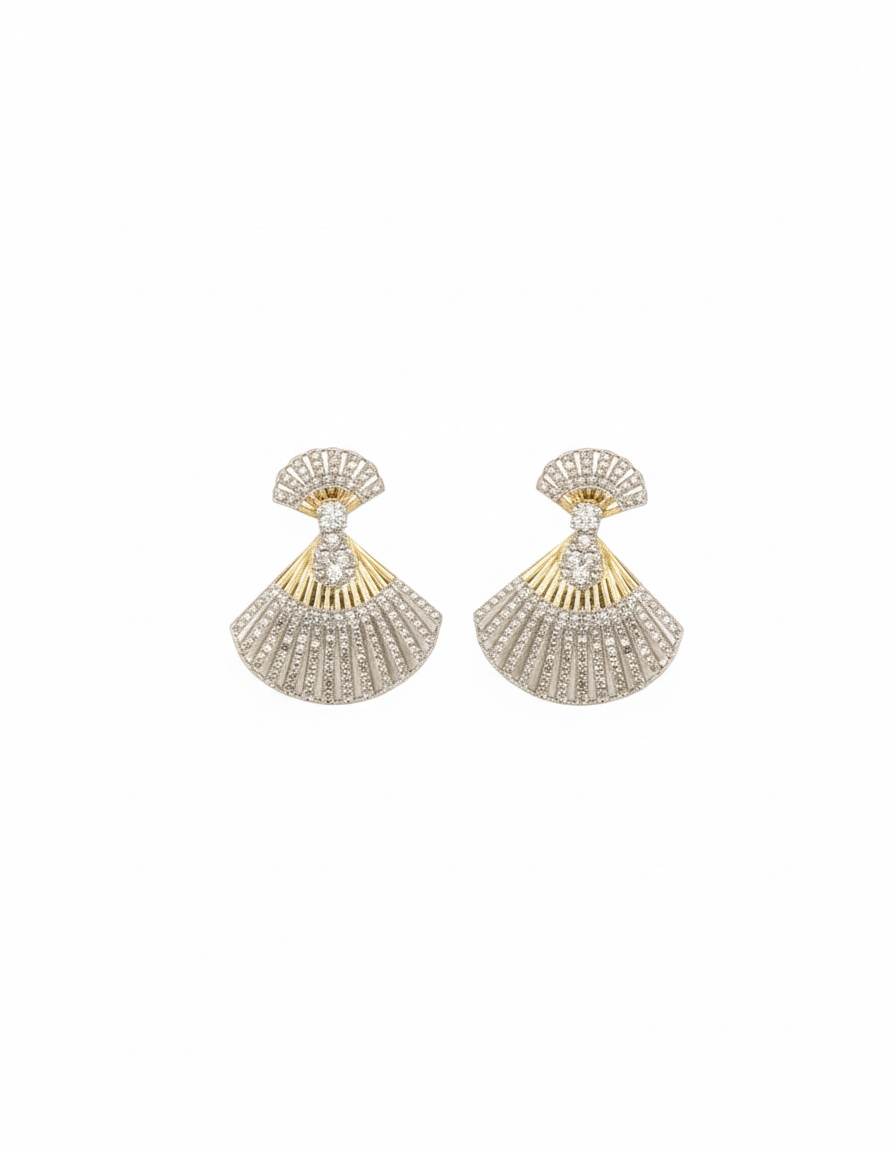 Diamond Deco Fan Earrings