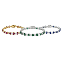 Load image into Gallery viewer, Gemstone Oval and Diamond Tennis Bracelet
