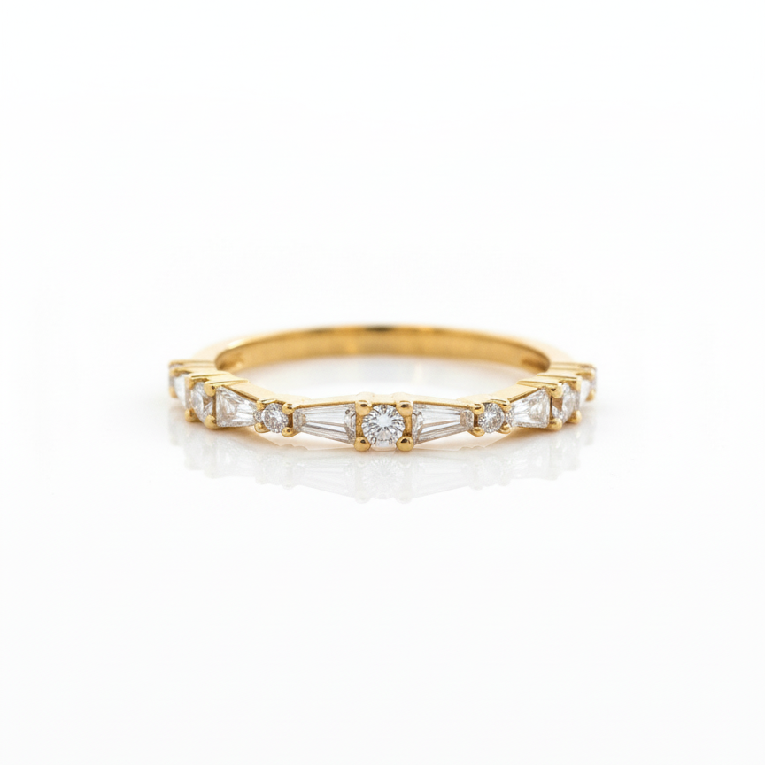 Baguette Rounds Diamond Eternity Band