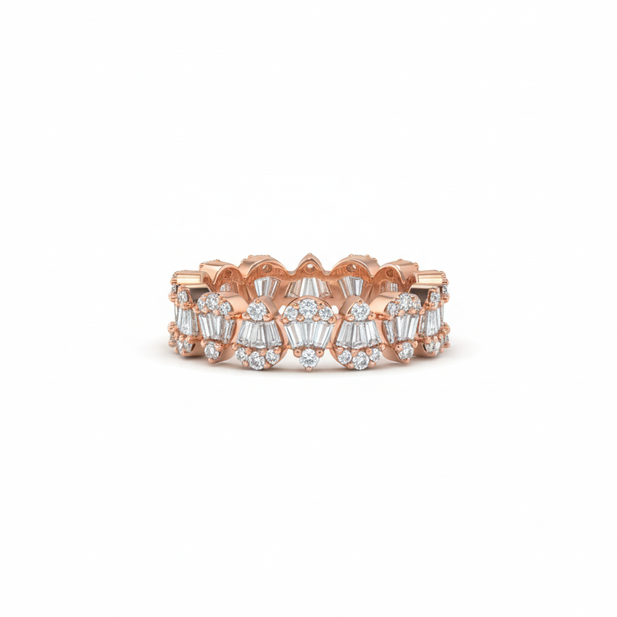 Multi Shape Diamond Illusion Ring in Rosegold