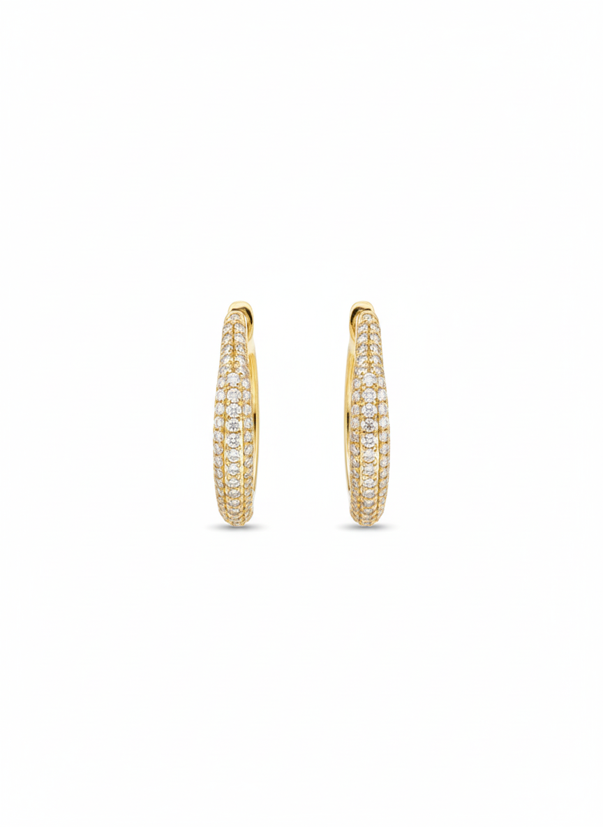 Diamond Pave Oval Hoops
