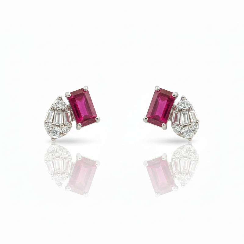 Moi Et Toi Ruby Diamond Earring