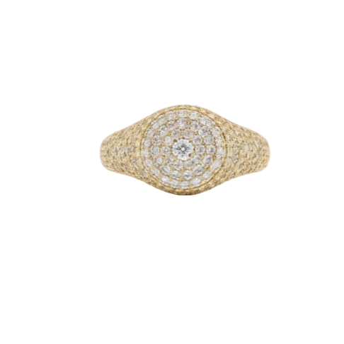 Diamond Pave Dome Pinky Ring