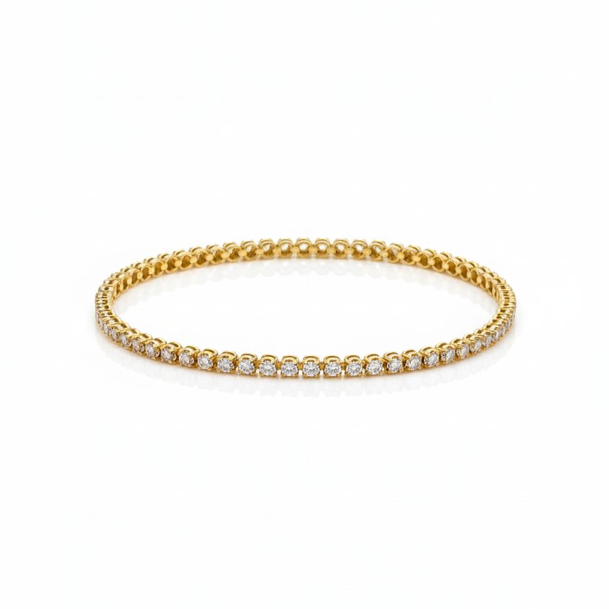 Bezel Round Diamond Tennis Bracelet