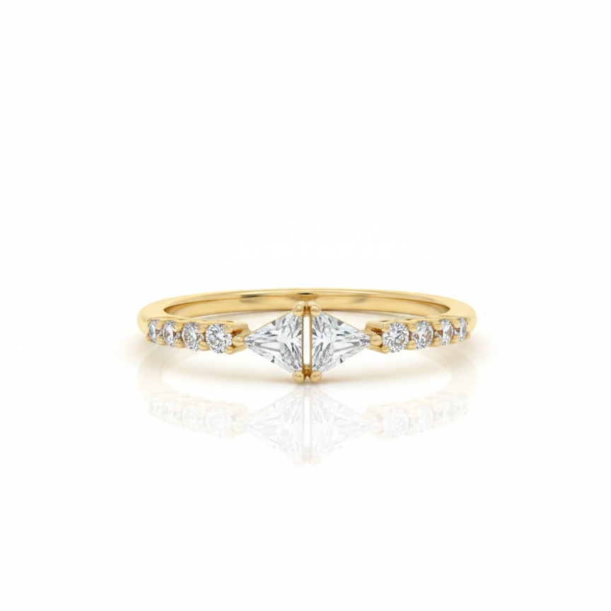 Double Trillion Diamond Ring