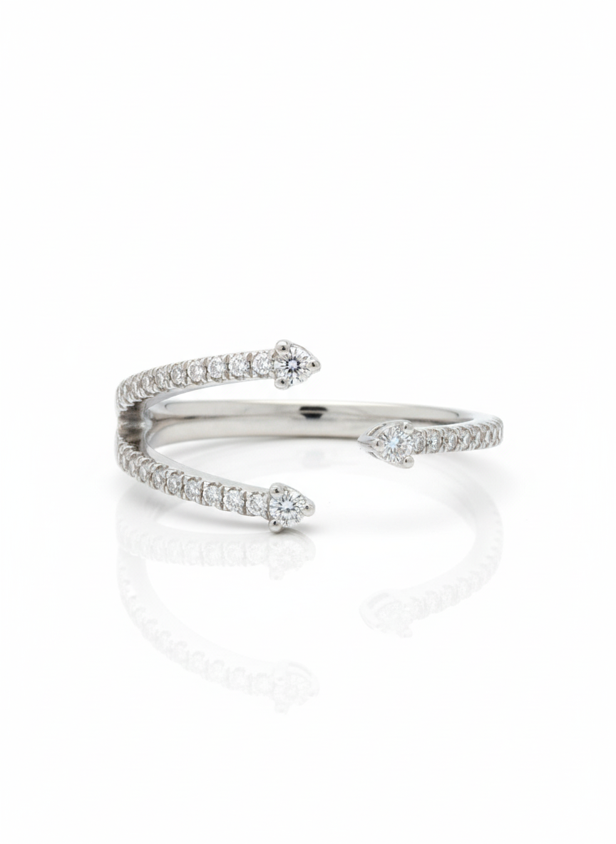 Triple Diamond Pave Pinky Ring