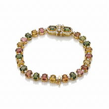 Load image into Gallery viewer, Gemstone Oval and Diamond Tennis Bracelet
