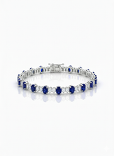 Load image into Gallery viewer, Gemstone Oval and Diamond Tennis Bracelet
