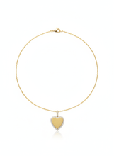 Load image into Gallery viewer, Pave Diamond Border Heart Necklace
