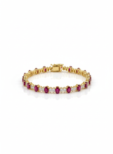 Load image into Gallery viewer, Gemstone Oval and Diamond Tennis Bracelet
