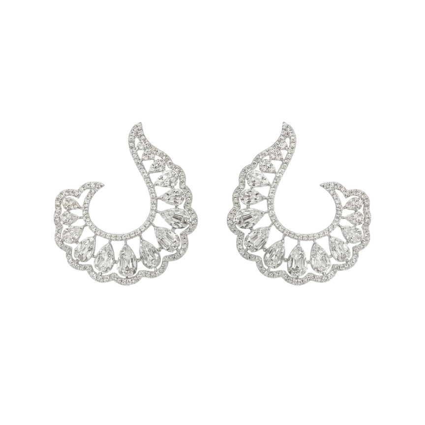 Illusion Pear Side Earrings
