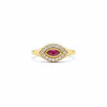 Load image into Gallery viewer, Ruby Marquise Diamond Pinky Ring
