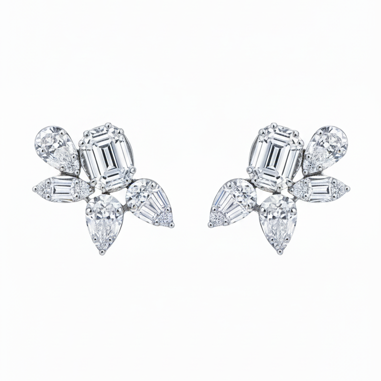 Leaf Stud illusion Earrings