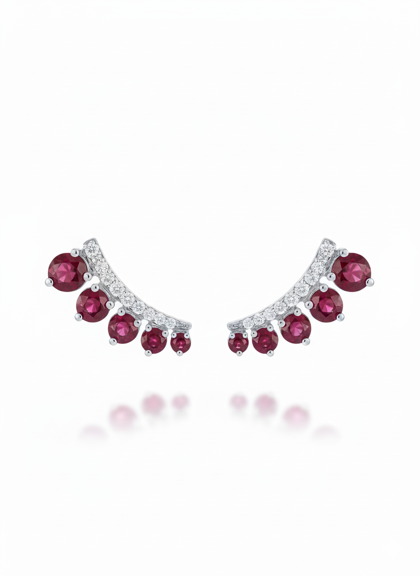 Graduating Ruby Diamond Earrings