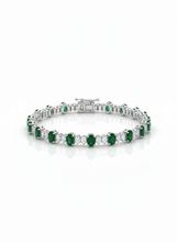 Load image into Gallery viewer, Gemstone Oval and Diamond Tennis Bracelet
