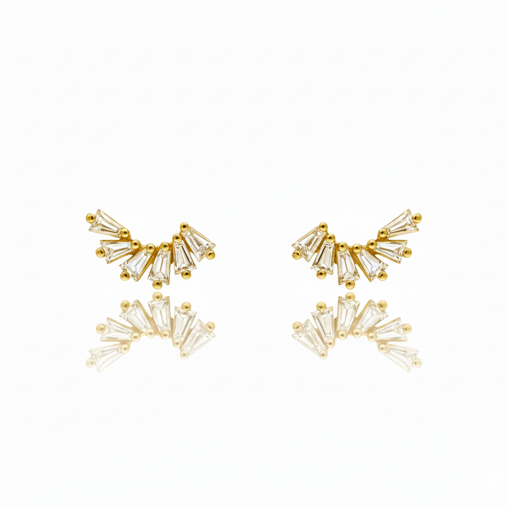 Baguette Wave Earrings