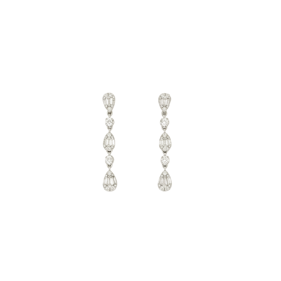 Pear illusion Diamond Drop Earring