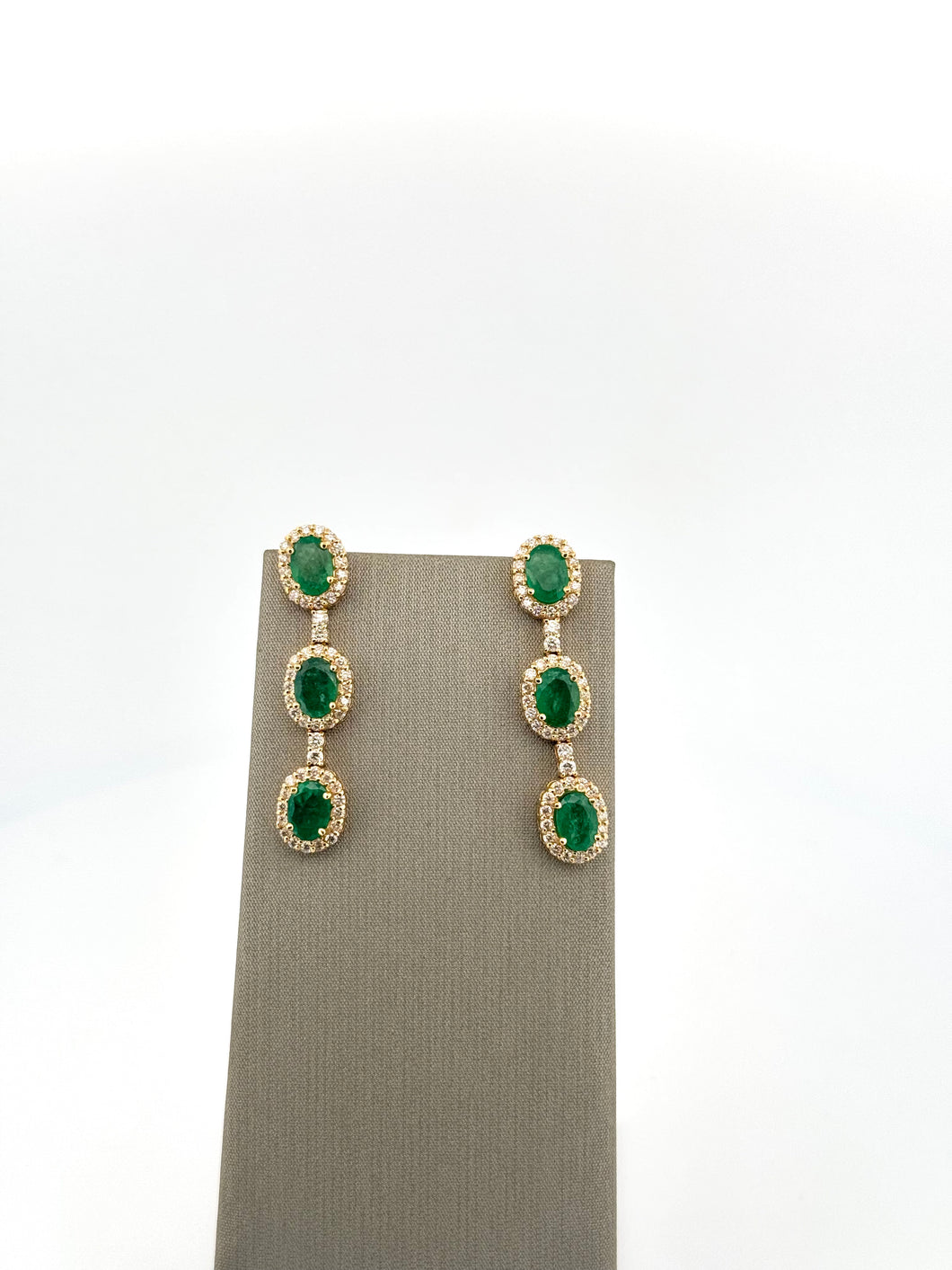 Triple Emerald Earrings