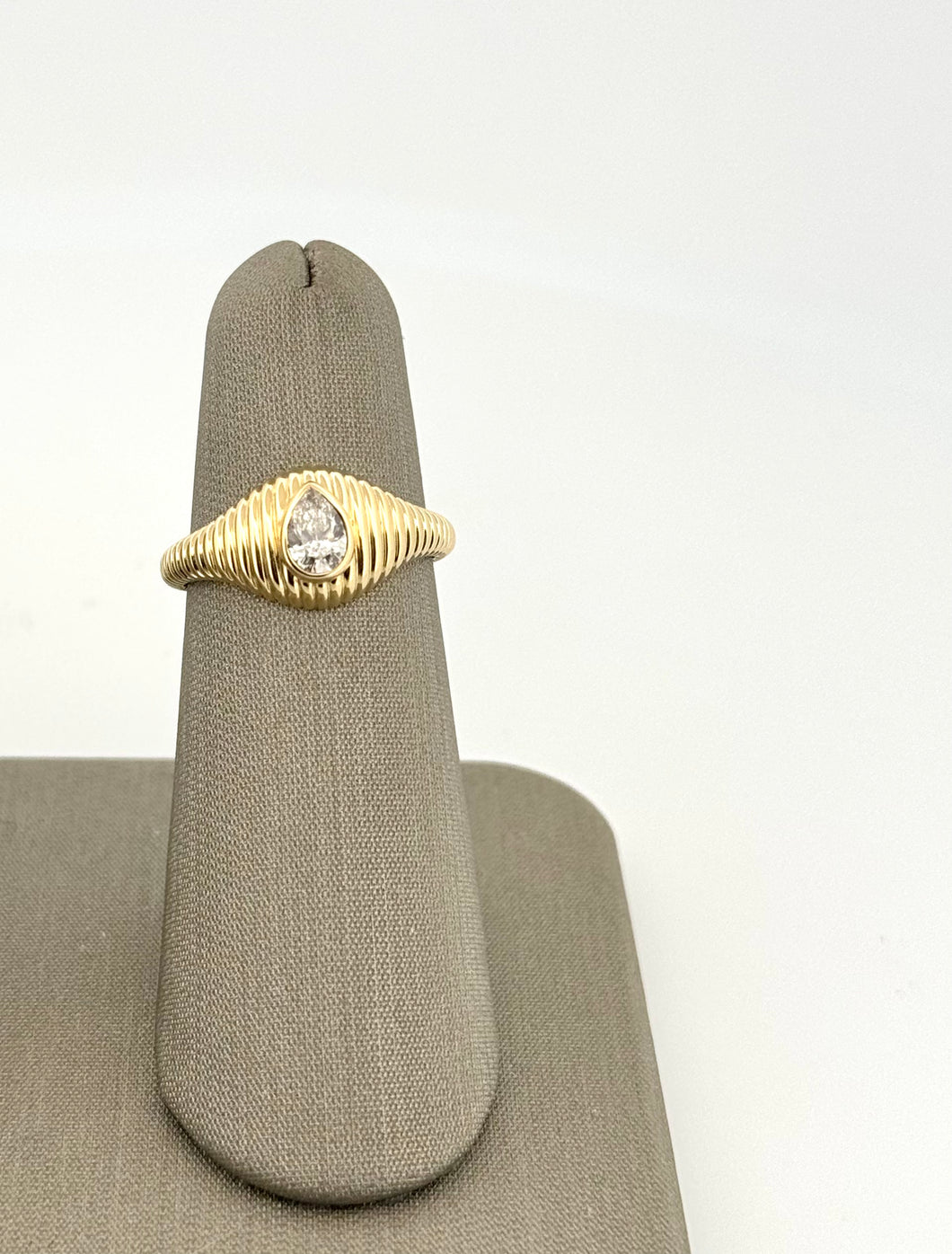 Pear Dome Diamond Ring