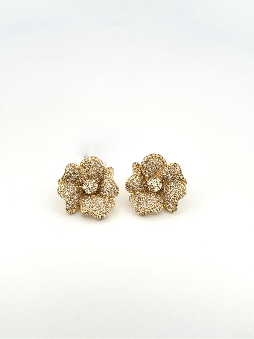 Large Flower Pave Party Earrings