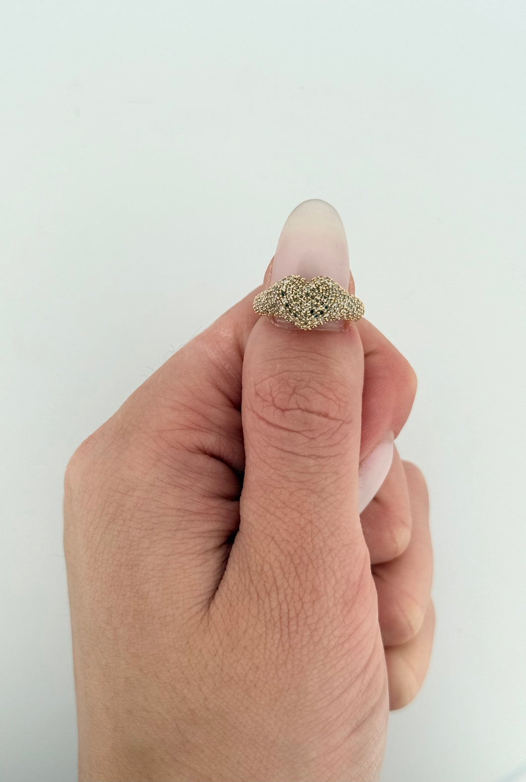Heart Pave Pinky Ring