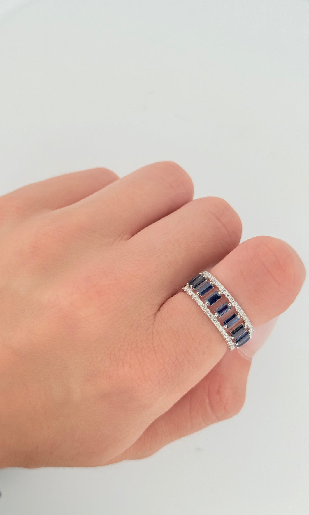 Sapphire Baguette Diamond Ring