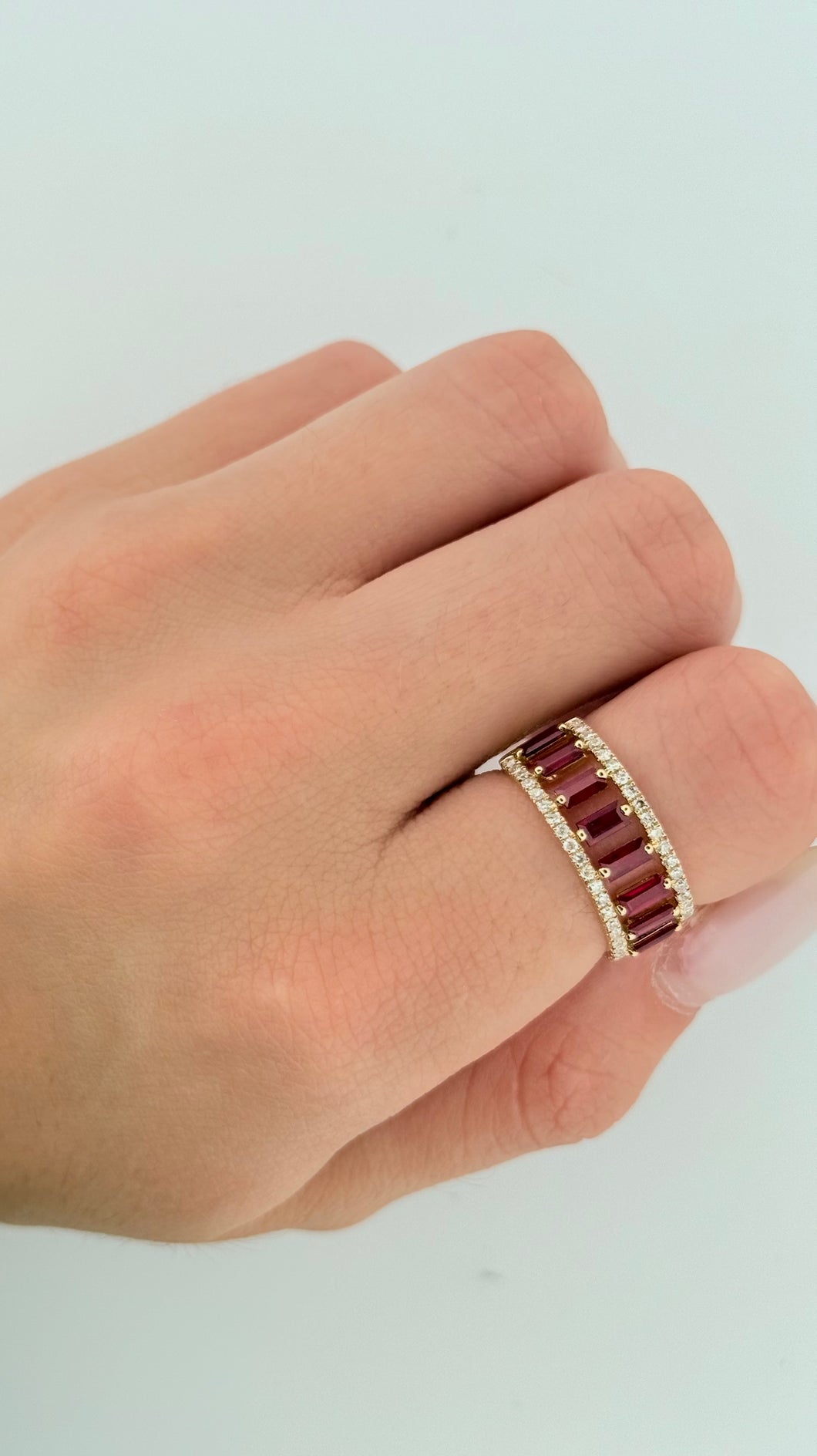 Ruby Baguette Diamond Ring