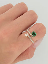 Load image into Gallery viewer, Emerald &amp; Diamond Wrap Ring
