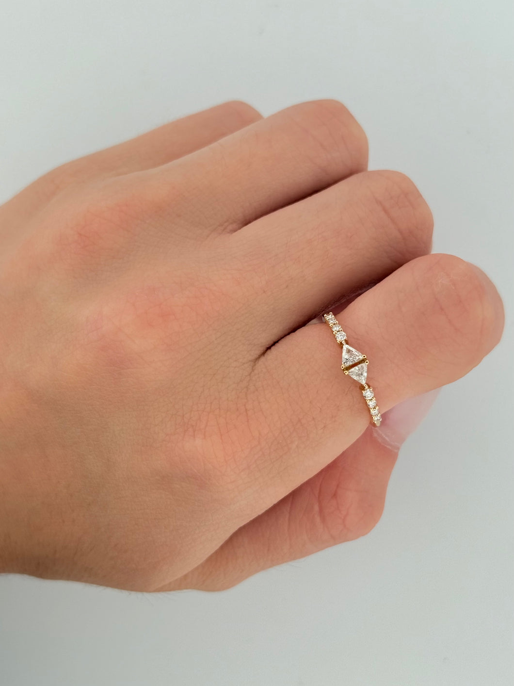 Double Trillion Diamond Ring