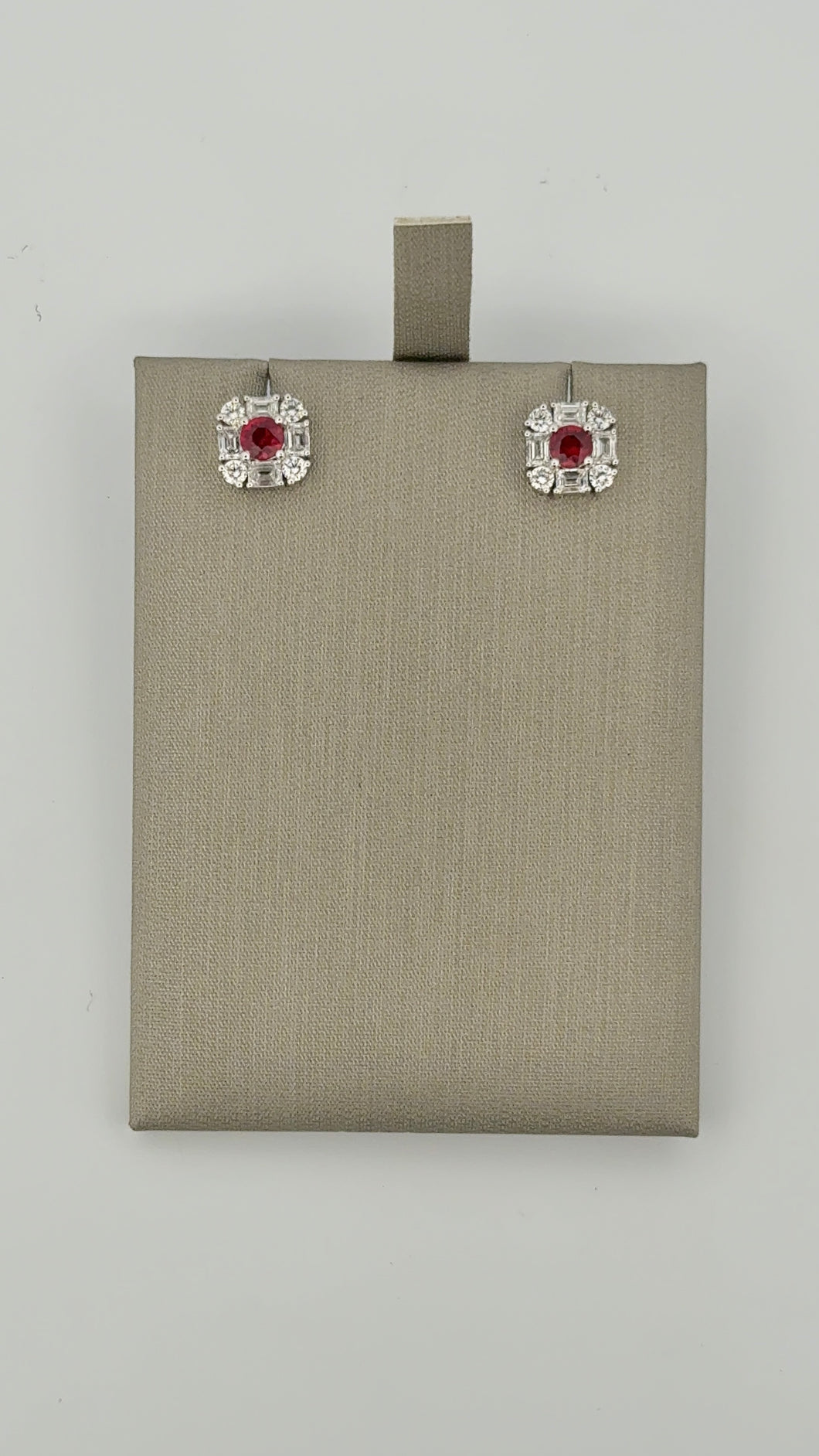 Ruby Round Diamond Studs