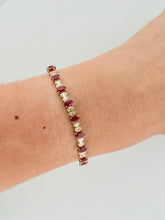 Load image into Gallery viewer, Gemstone Oval and Diamond Tennis Bracelet
