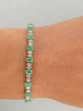 Load image into Gallery viewer, Gemstone Oval and Diamond Tennis Bracelet
