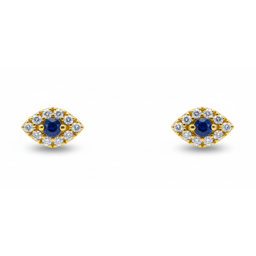 Evil Eye Sapphire Diamond Earrings