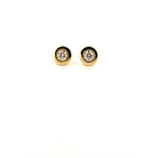 Bezel Stud Diamond Earrings