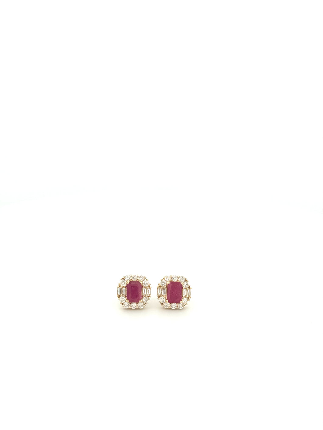 Ruby Diamond Large Diamond Halo Earrings