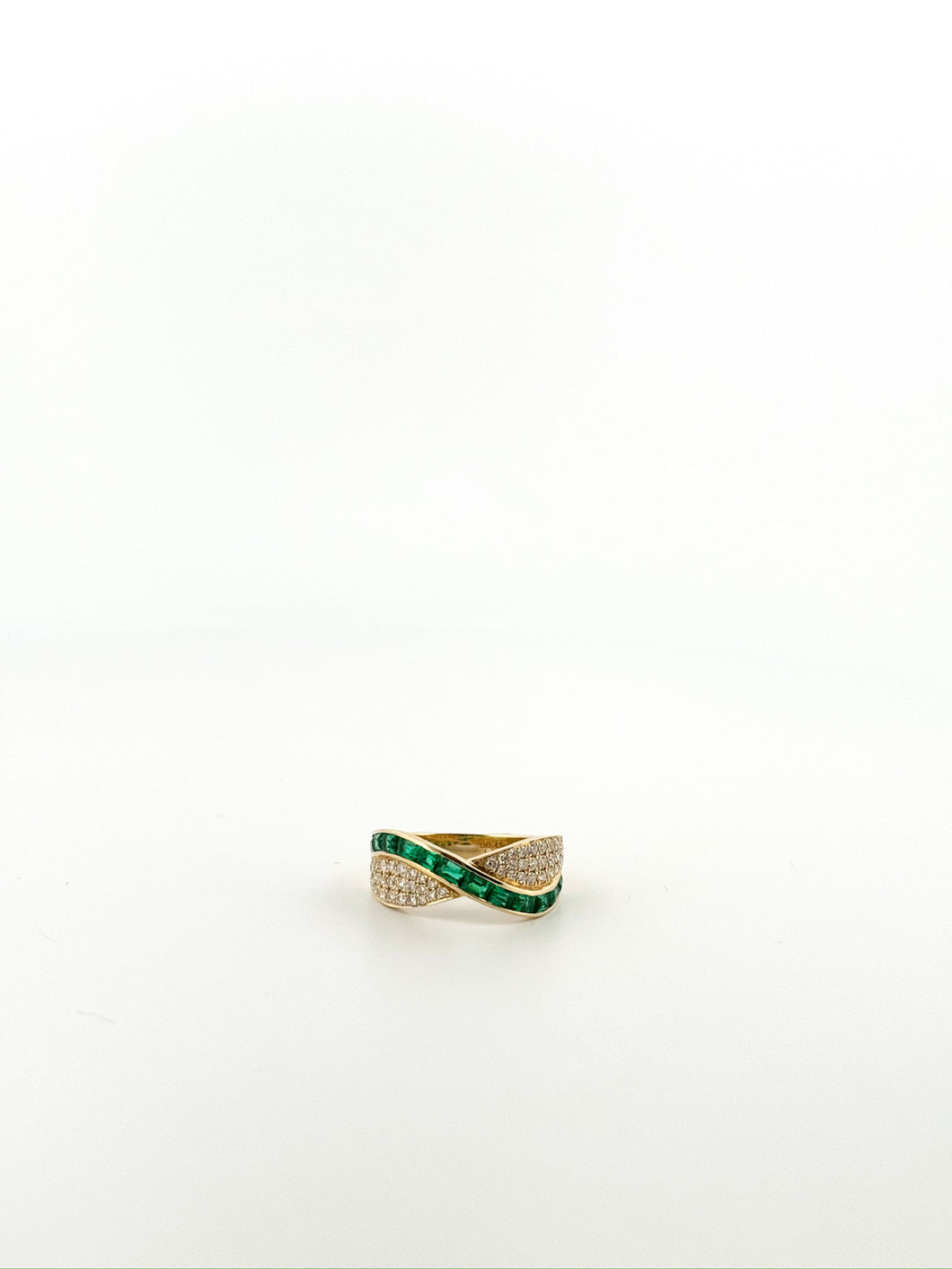 Diamond and Emerald Double Ring