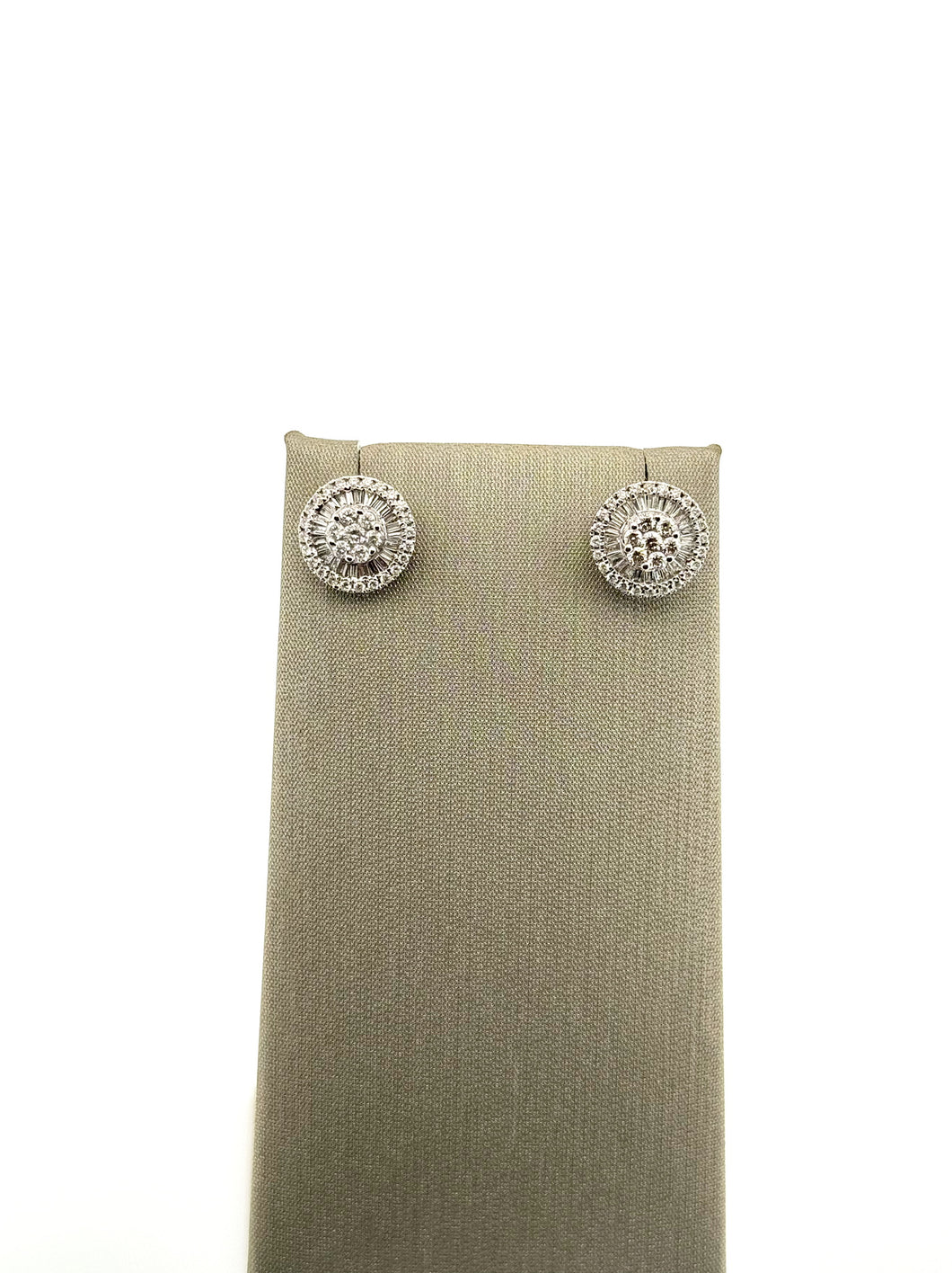 Diamond Baguette Earrings Rounds