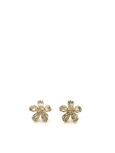 Load image into Gallery viewer, Flower Diamond Baguette Earrings In Yellow Gold
