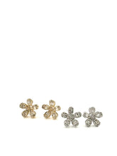 Load image into Gallery viewer, Flower Diamond Baguette Earrings In Yellow Gold
