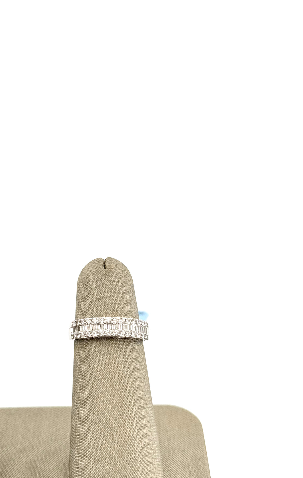 Baguette and Round Diamond Half Eternity Band