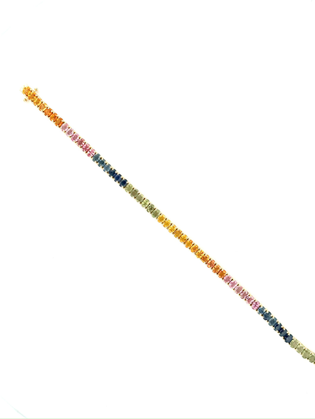 Rainbow Sapphire Oval Tennis Bracelet